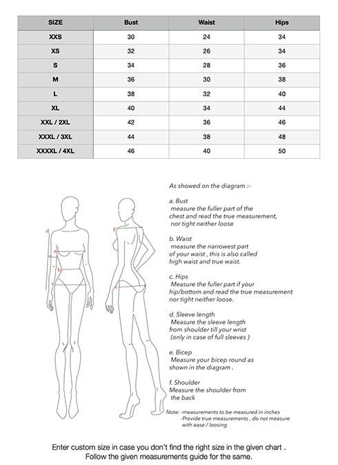 Size and measurement chart